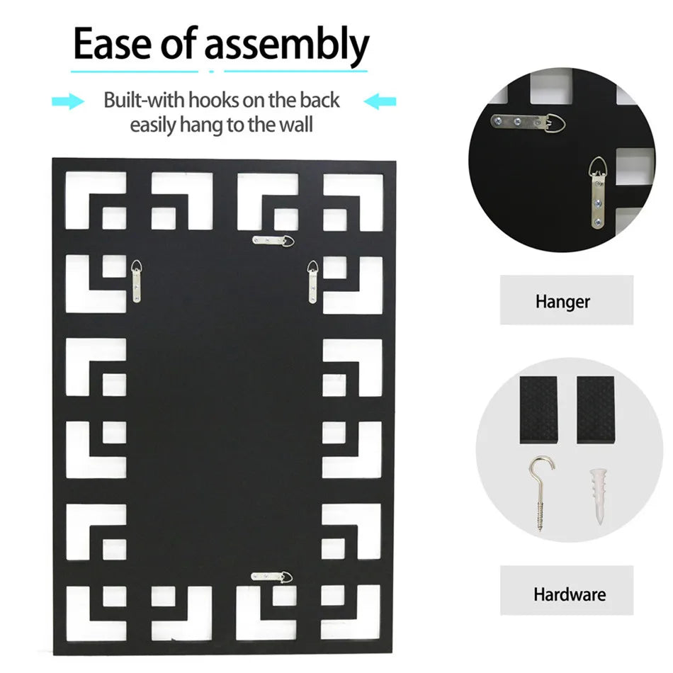 LUVODI Frameless Hollowed-out Wall Decorative Mirror - Homevalley.co.uk