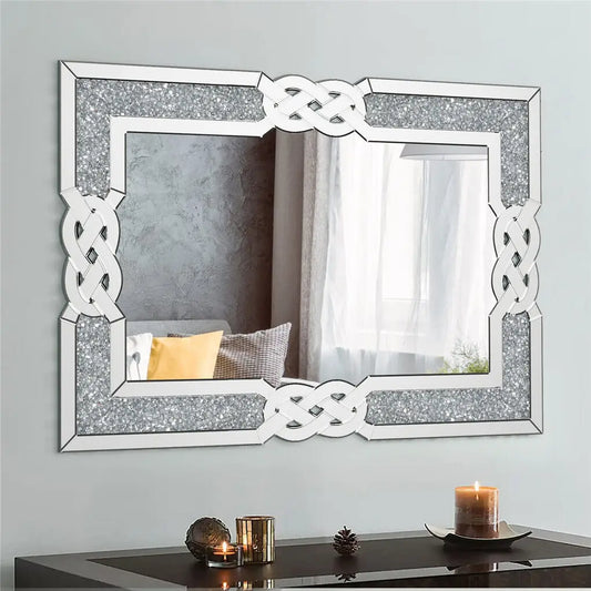 LUVODI Home Decor Crystal Crushed Diamond Wall Mirror - Homevalley.co.uk