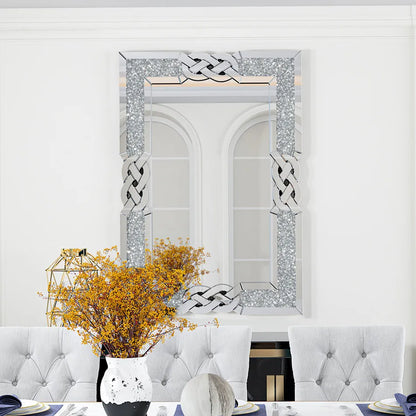 LUVODI Home Decor Crystal Crushed Diamond Wall Mirror - Homevalley.co.uk