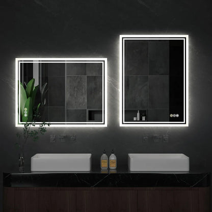 LUVODI LED Backlight Waterproof Frameless Dimmable Defog Illuminated Mirror - Homevalley.co.uk
