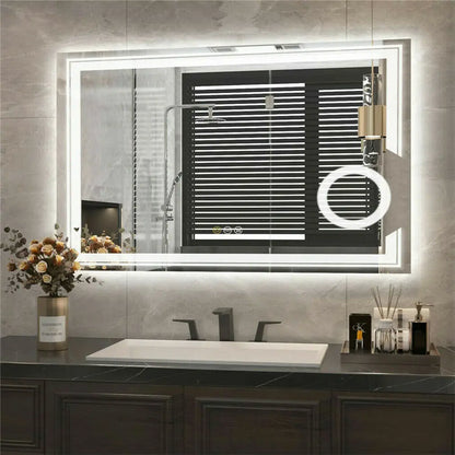LUVODI LED Wall Mounted Magnifying Mirror Makeup Shaving Bathroom Mirror - Homevalley.co.uk