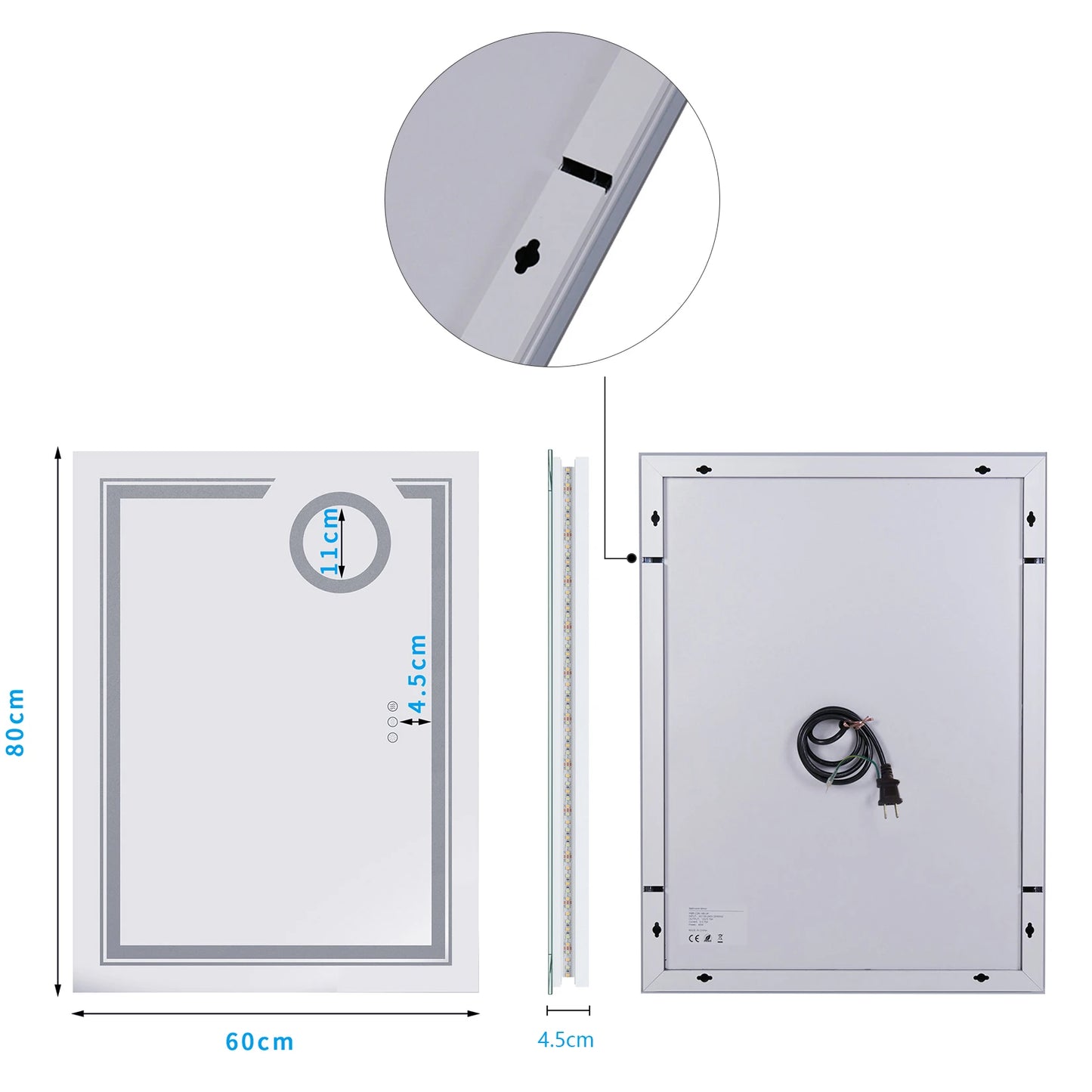 LUVODI LED Wall Mounted Magnifying Mirror Makeup Shaving Bathroom Mirror - Homevalley.co.uk