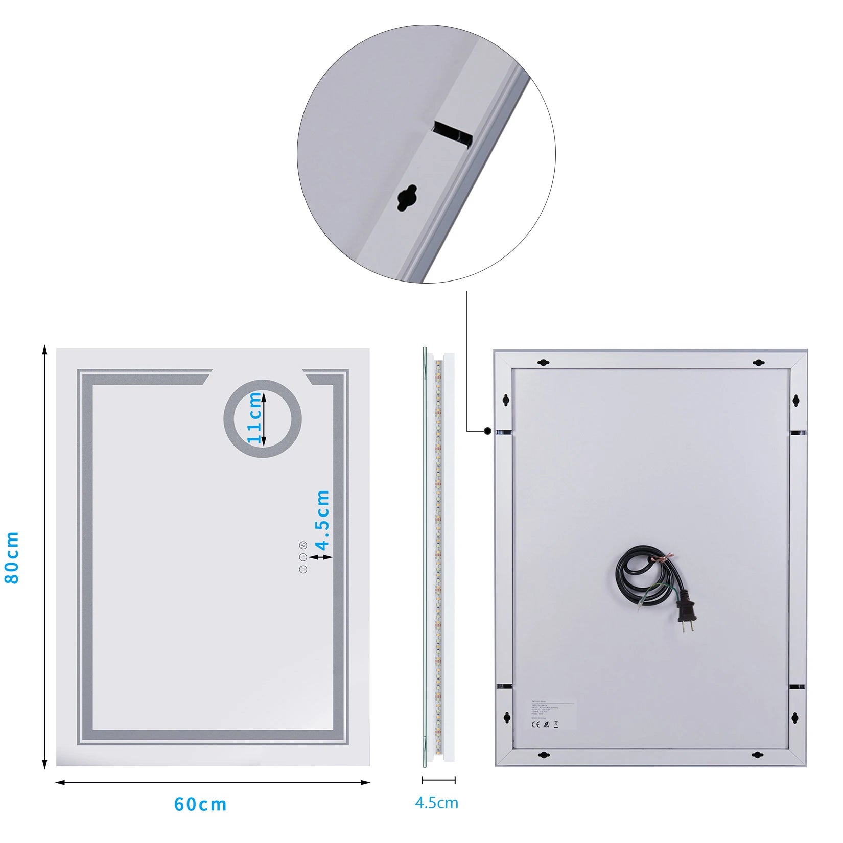 LUVODI LED Wall Mounted Magnifying Mirror Makeup Shaving Bathroom Mirror - Homevalley.co.uk
