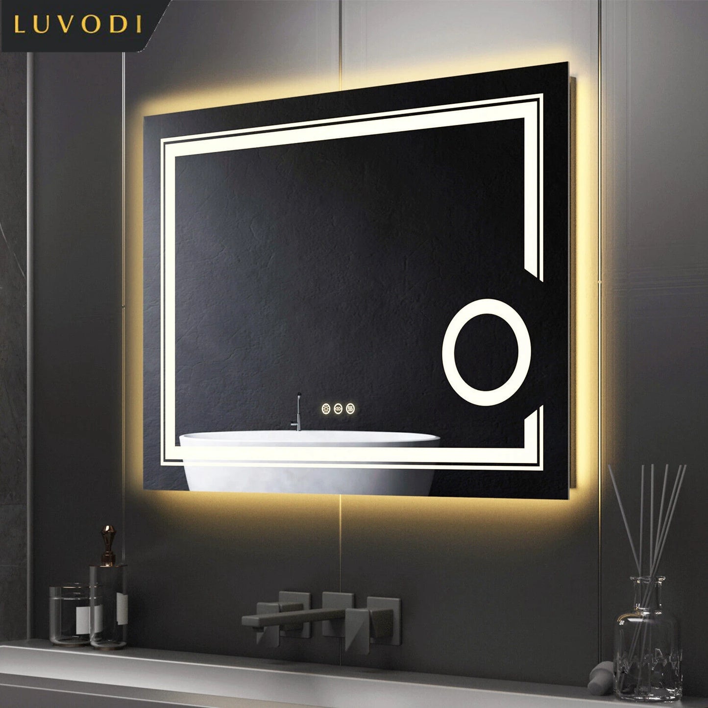 LUVODI LED Wall Mounted Magnifying Mirror Makeup Shaving Bathroom Mirror - Homevalley.co.uk