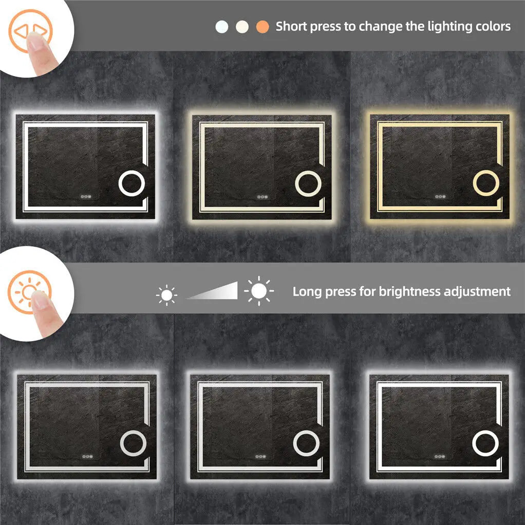 LUVODI LED Wall Mounted Magnifying Mirror Makeup Shaving Bathroom Mirror - Homevalley.co.uk