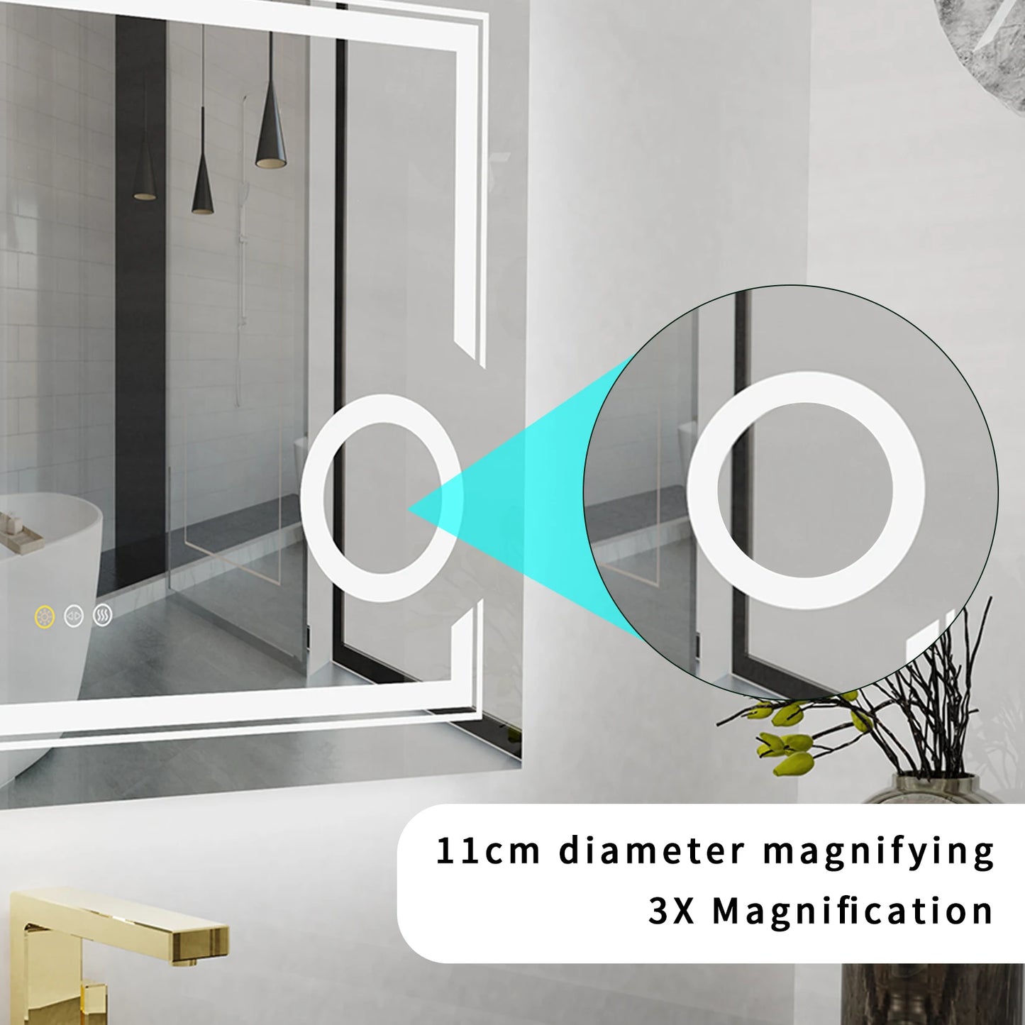 LUVODI LED Wall Mounted Magnifying Mirror Makeup Shaving Bathroom Mirror - Homevalley.co.uk