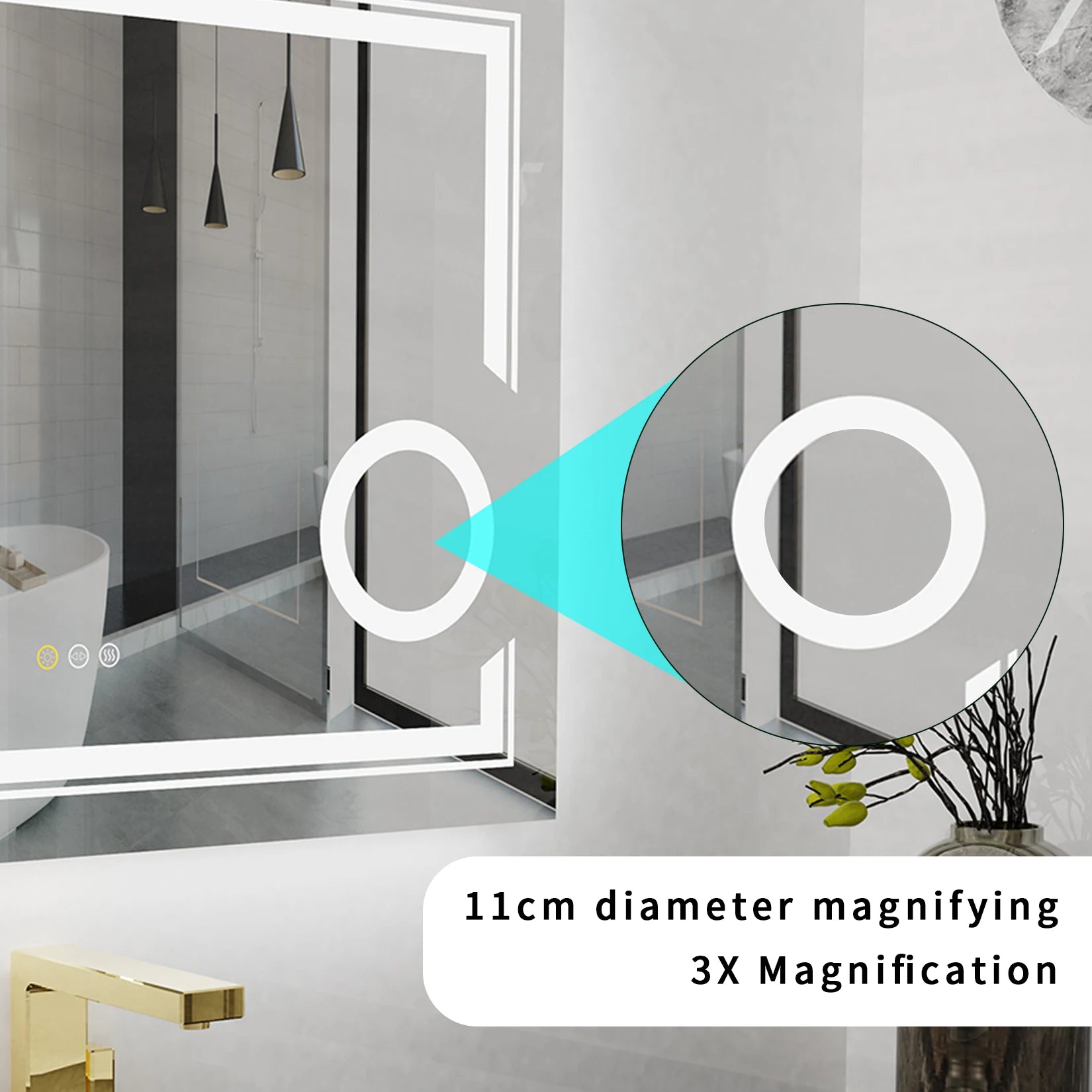 LUVODI LED Wall Mounted Magnifying Mirror Makeup Shaving Bathroom Mirror - Homevalley.co.uk