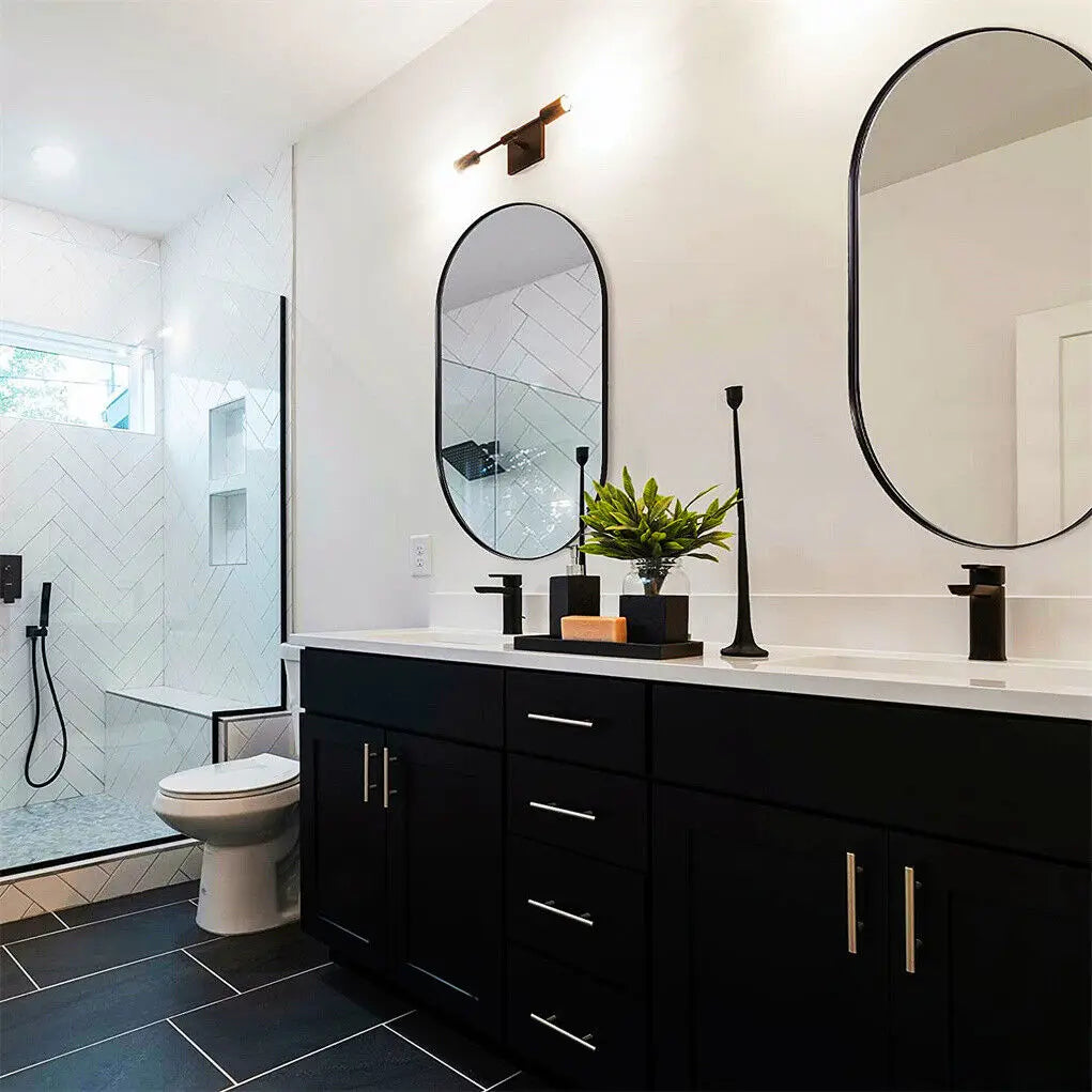 LUVODI Modern Black Metal Framed Dressing Mirror - Homevalley.co.uk