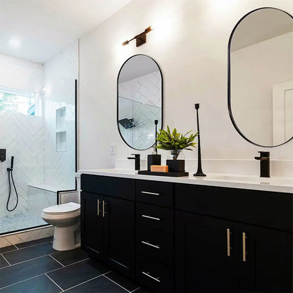 LUVODI Modern Black Metal Framed Dressing Mirror - Homevalley.co.uk