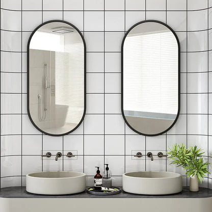 LUVODI Modern Black Metal Framed Dressing Mirror - Homevalley.co.uk