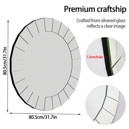 LUVODI Round Decorative Wall Vanity Mirror - Homevalley.co.uk