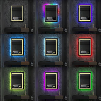 LUVODI Smart Rectangle RGB LED Defog Mirror - Homevalley.co.uk