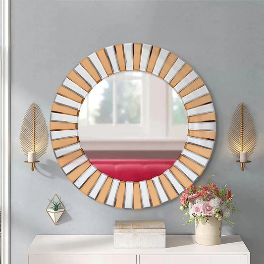 LUVODI Sunburst Decorative Wall Mirror with Beveled Glass Edge - Homevalley.co.uk