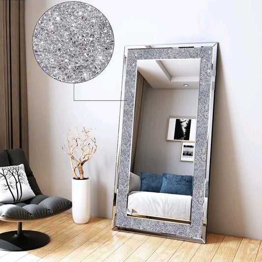 LUVODI Wall Decor Full Body Crystal Rhinestone Diamond Dressing Mirror - Homevalley.co.uk