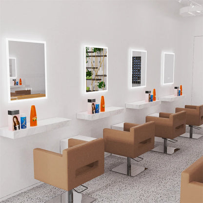 LUVODI Wall Mounted Smart Dimmable LED Backlit Bath Mirror with Touch Screen - Homevalley.co.uk