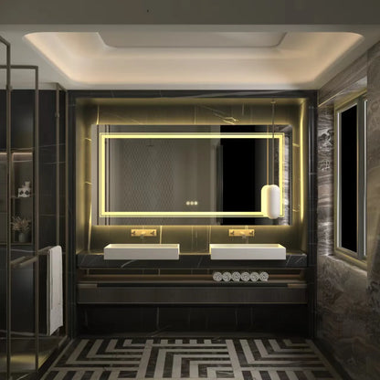 LUVODI Waterproof Double Sink LED Dimmable Defog Bathroom Mirror - Homevalley.co.uk