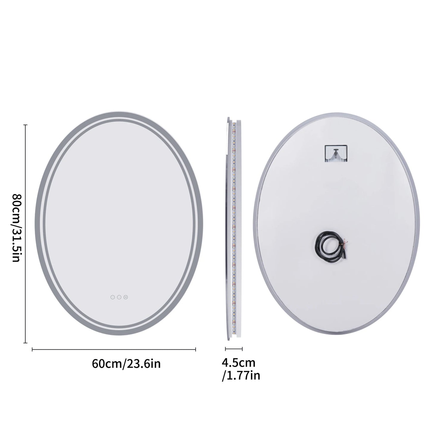 LUVODI Waterproof Frameless LED Backlit Mirror for Bathroom Dimmable Anti-fog Shaving Mirror - Homevalley.co.uk
