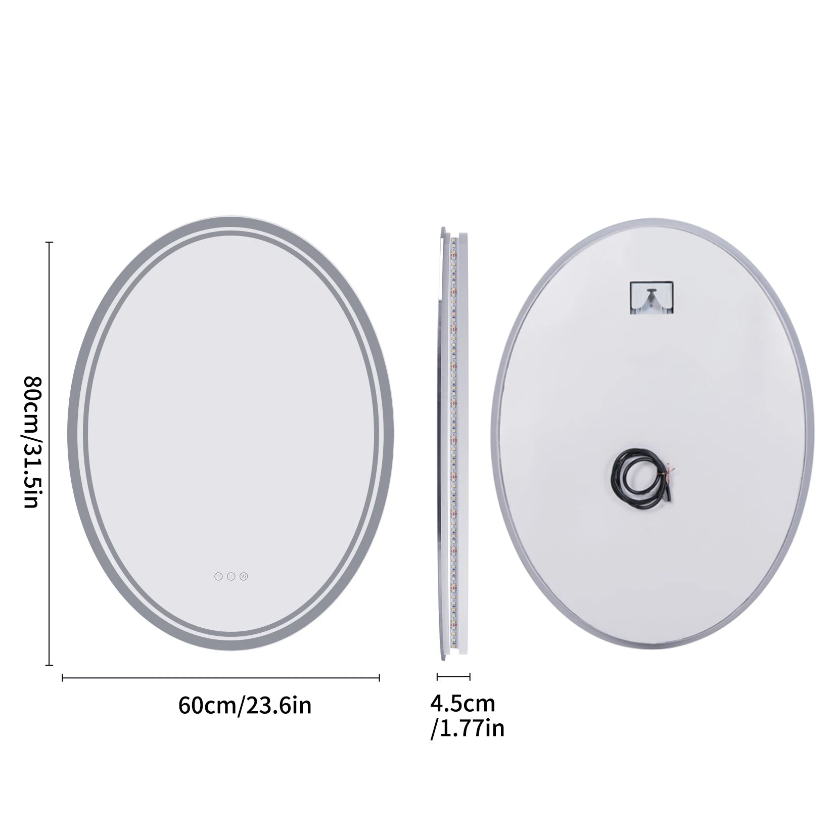 LUVODI Waterproof Frameless LED Backlit Mirror for Bathroom Dimmable Anti-fog Shaving Mirror - Homevalley.co.uk