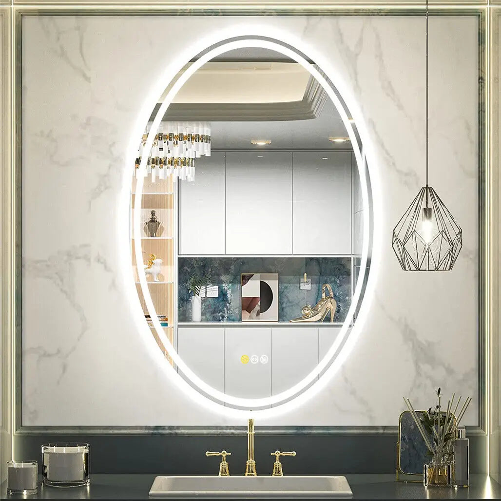 LUVODI Waterproof Frameless LED Backlit Mirror for Bathroom Dimmable Anti-fog Shaving Mirror - Homevalley.co.uk