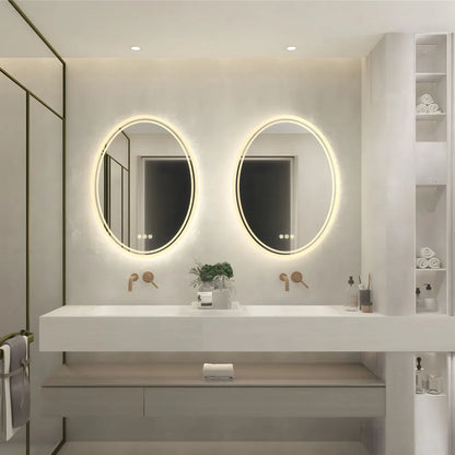 LUVODI Waterproof Frameless LED Backlit Mirror for Bathroom Dimmable Anti-fog Shaving Mirror - Homevalley.co.uk