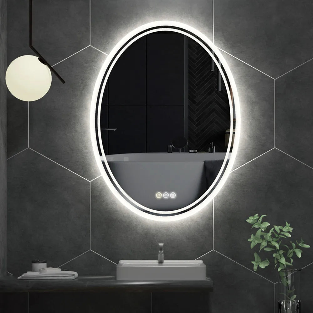 LUVODI Waterproof Frameless LED Backlit Mirror for Bathroom Dimmable Anti-fog Shaving Mirror - Homevalley.co.uk
