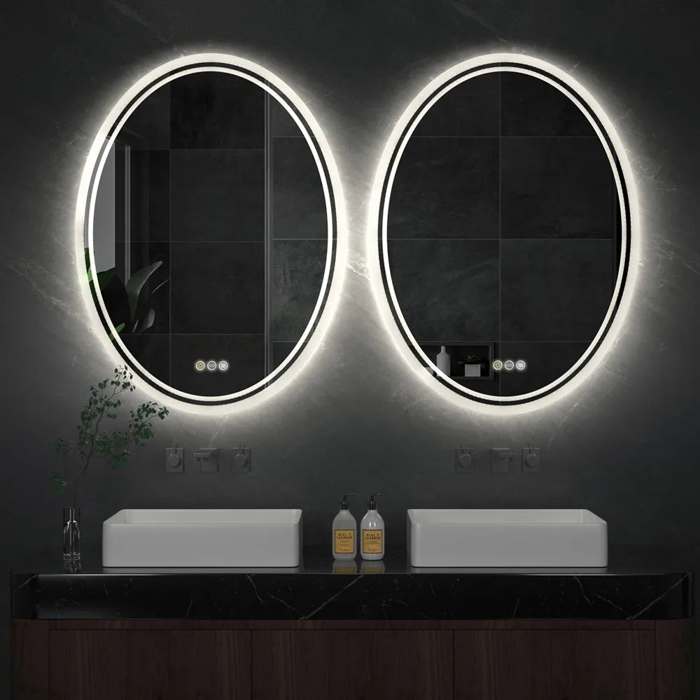 LUVODI Waterproof Frameless LED Backlit Mirror for Bathroom Dimmable Anti-fog Shaving Mirror - Homevalley.co.uk