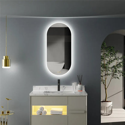 LUVODI Waterproof Illuminate LED Vanity Bathroom Mirror Frameless Touch Screen Backlit De-mist - Homevalley.co.uk