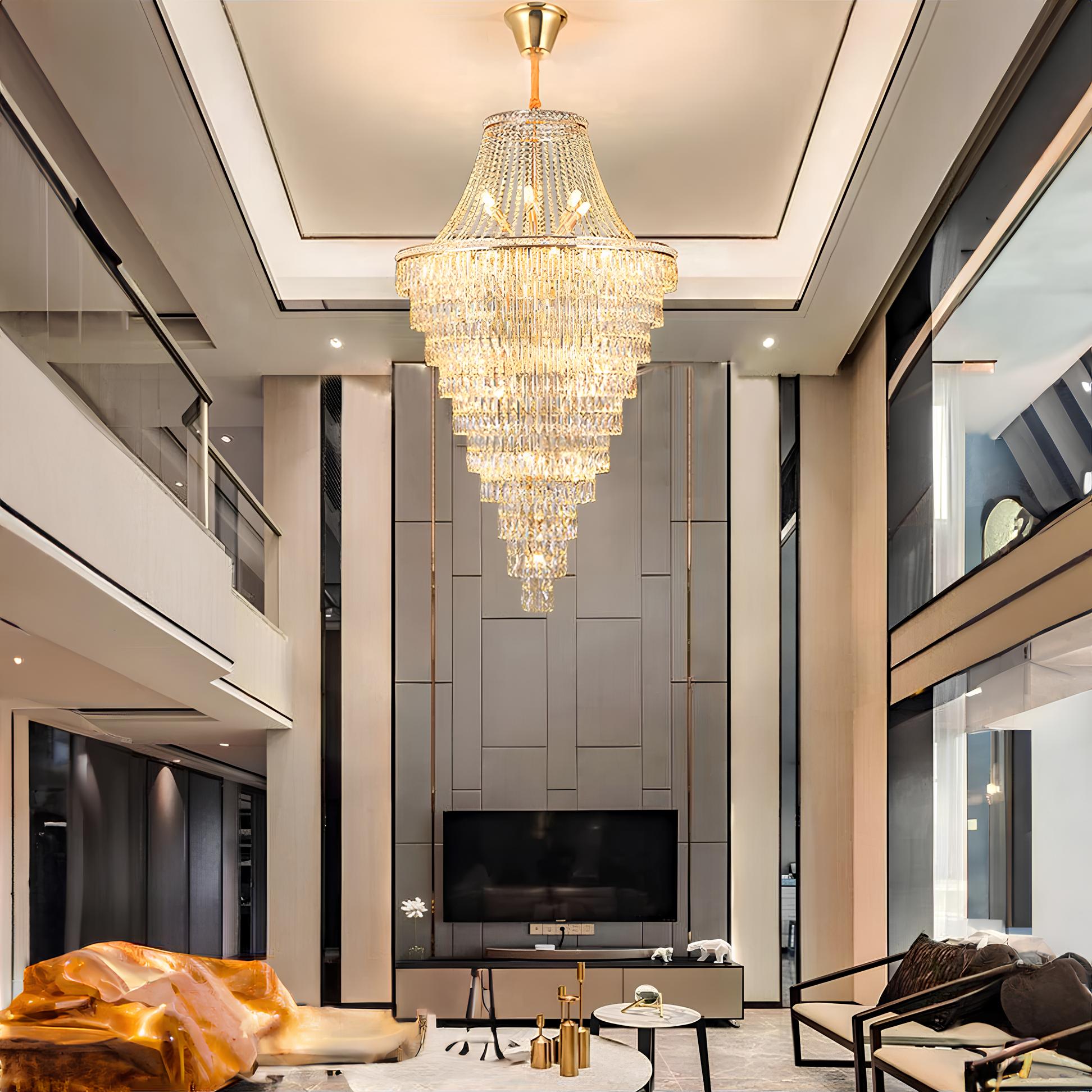 Luxurious Crystal Staircase Chandelier - Homevalley.co.uk