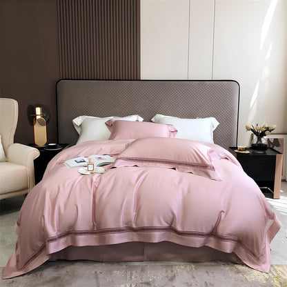 Luxury 1000TC Egyptian Cotton Duvet Cover Set with hollow out lace broad side - Homevalley.co.uk