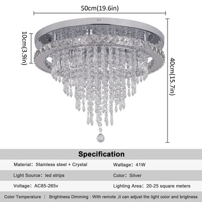 Luxury Crystal Chandelier with Remote Control - Homevalley.co.uk