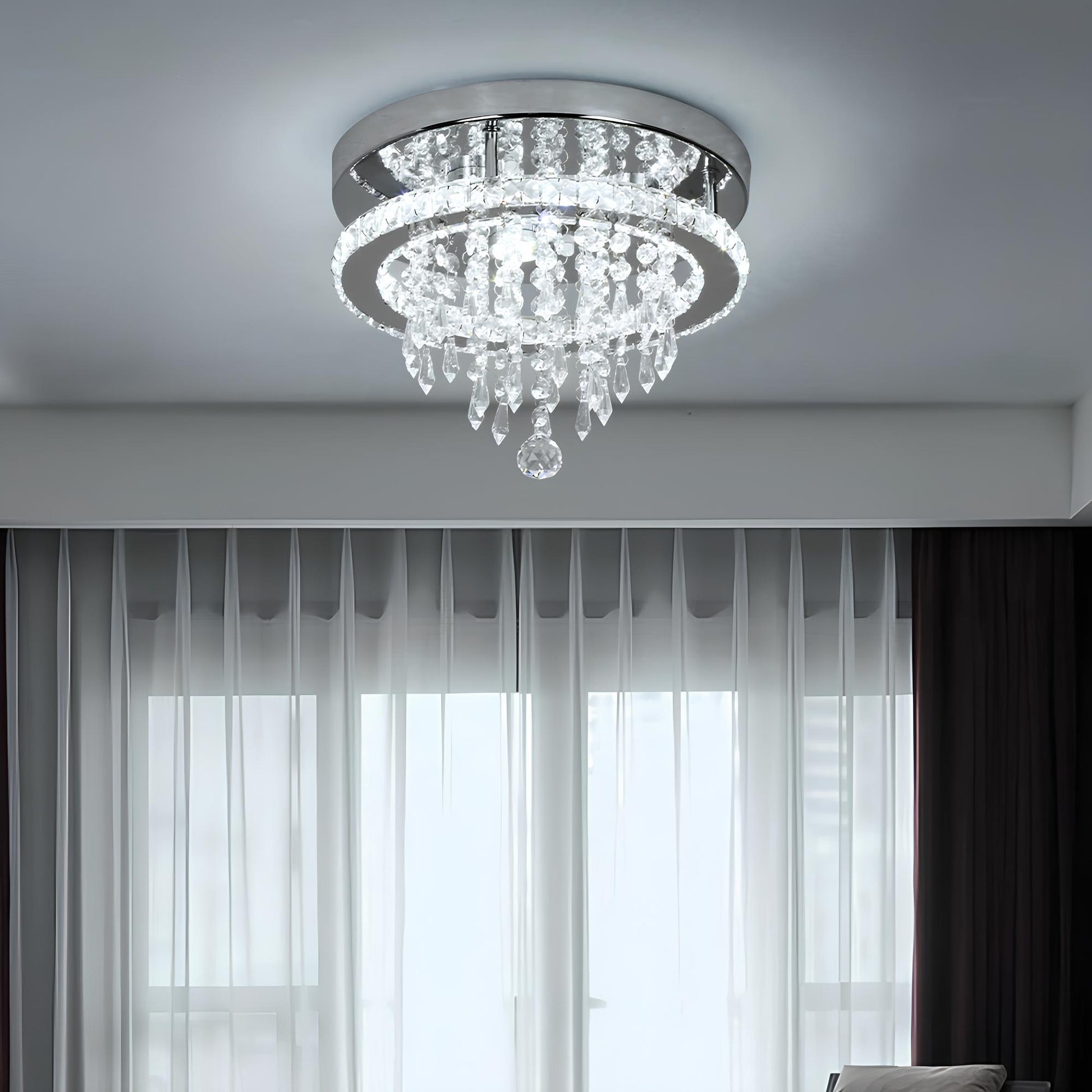Luxury Crystal Chandelier with Remote Control - Homevalley.co.uk