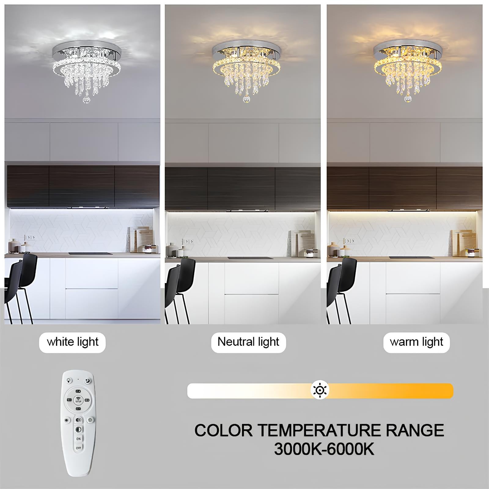 Luxury Crystal Chandelier with Remote Control - Homevalley.co.uk