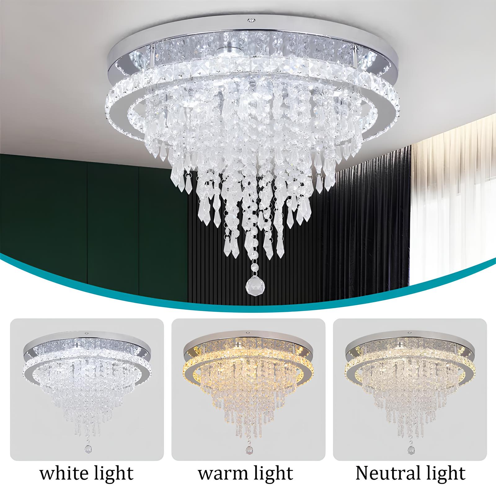 Luxury Crystal Chandelier with Remote Control - Homevalley.co.uk