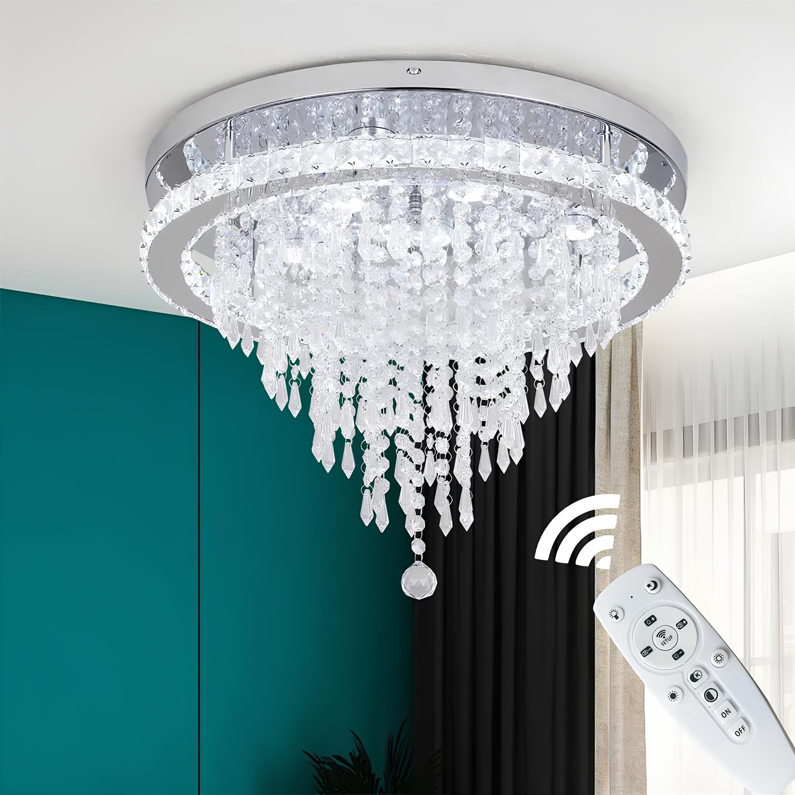 Luxury Crystal Chandelier with Remote Control - Homevalley.co.uk