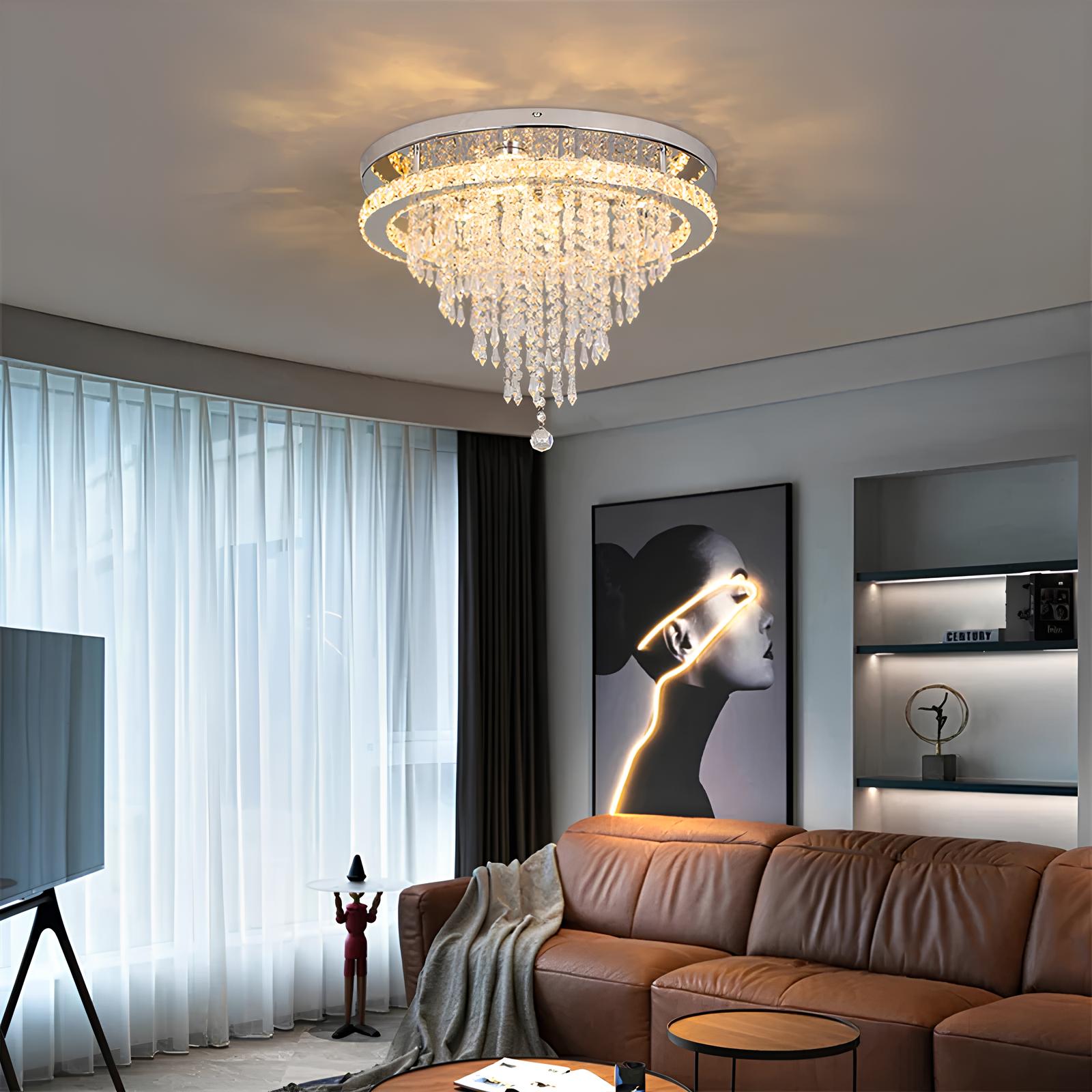 Luxury Crystal Chandelier with Remote Control - Homevalley.co.uk