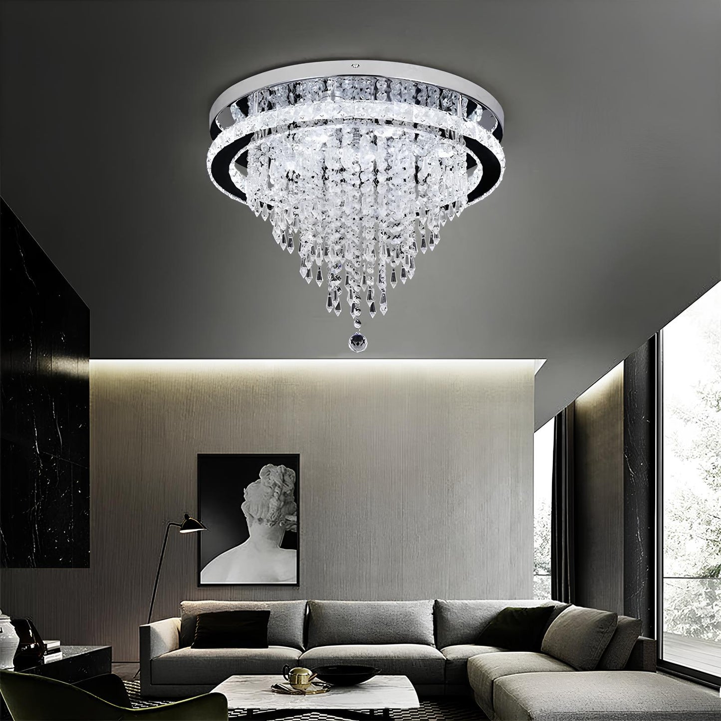 Luxury Crystal Chandelier with Remote Control - Homevalley.co.uk