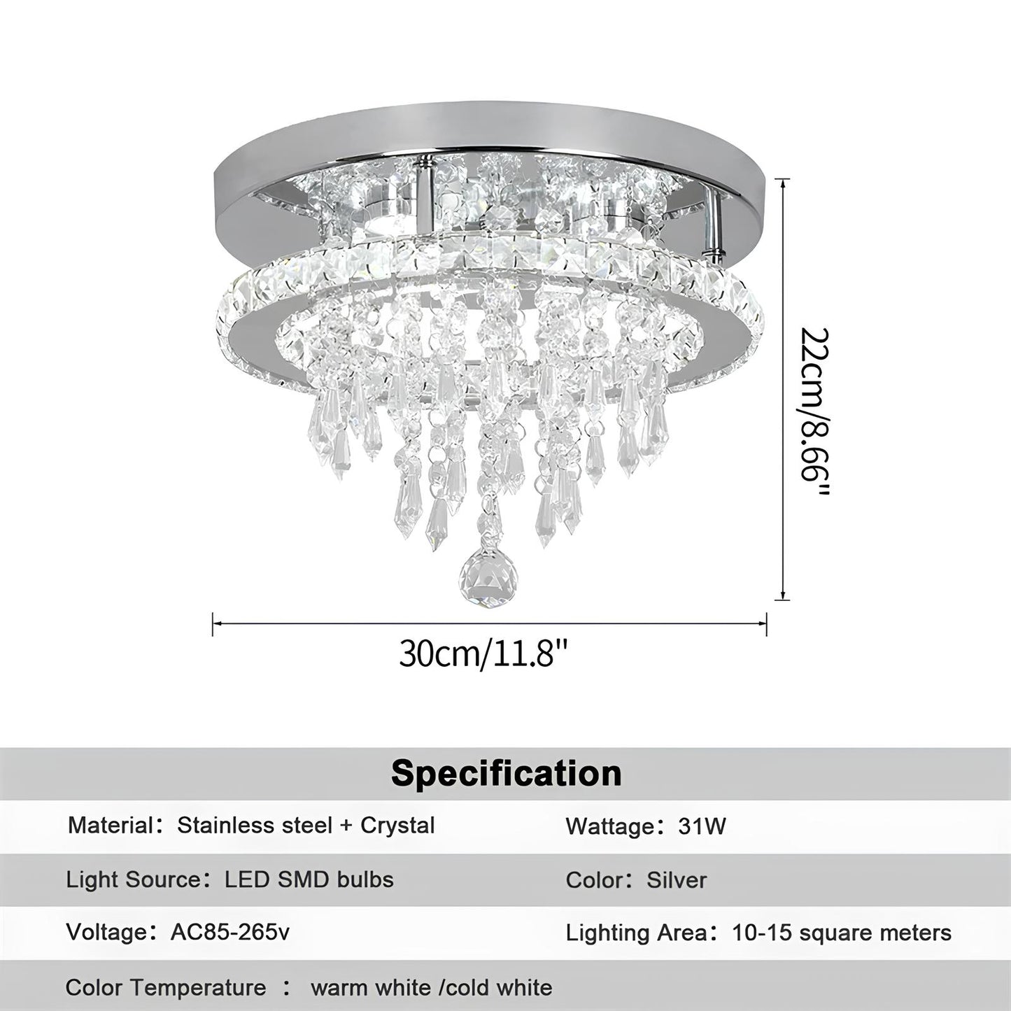 Luxury Crystal Chandelier with Remote Control - Homevalley.co.uk
