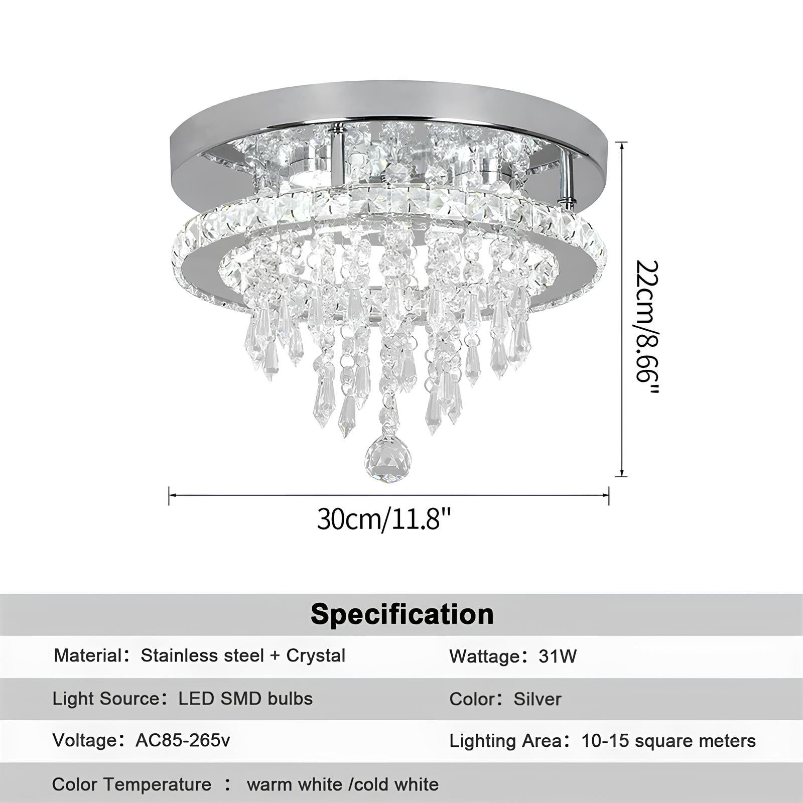 Luxury Crystal Chandelier with Remote Control - Homevalley.co.uk