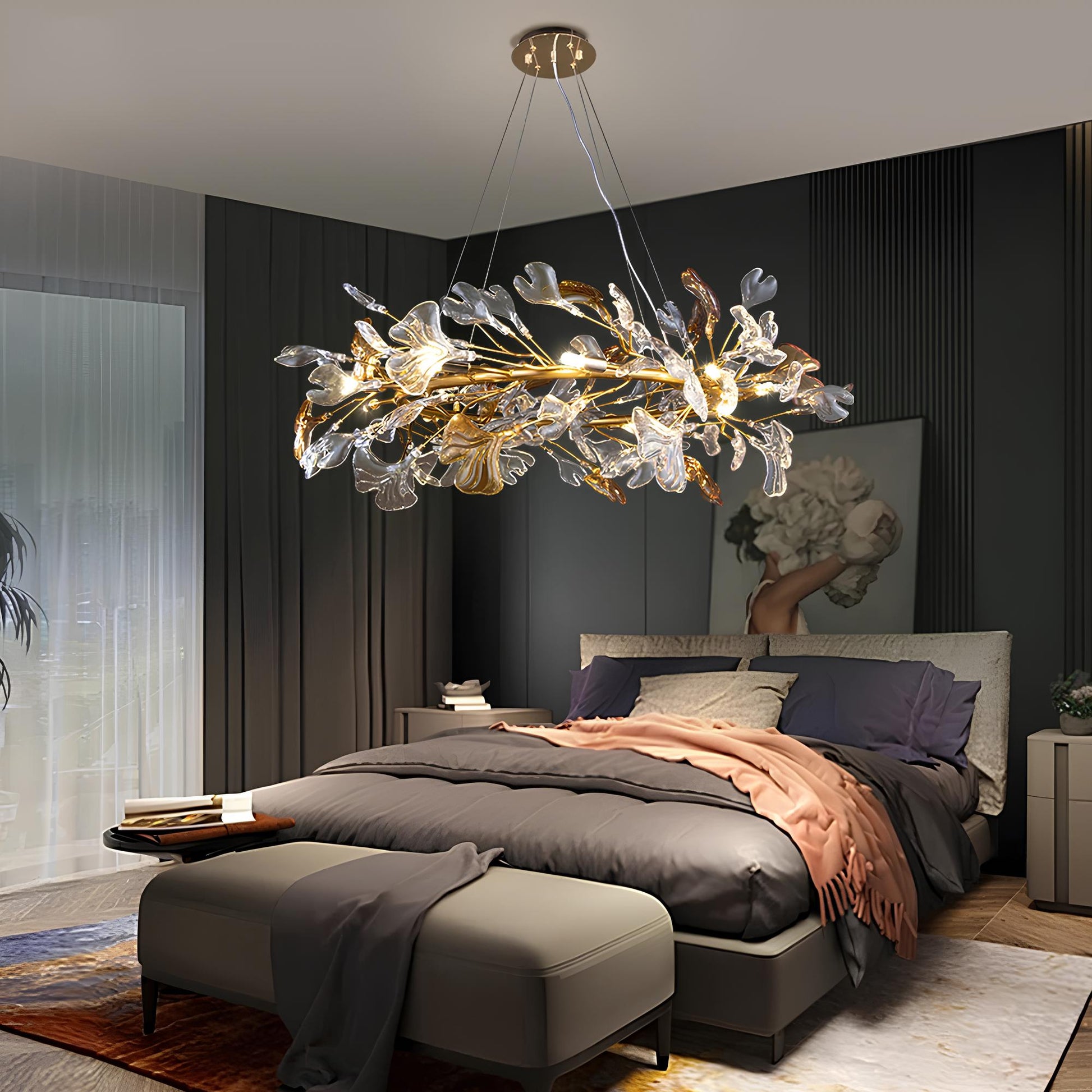 Luxury Crystal Leaf Chandelier - Homevalley.co.uk