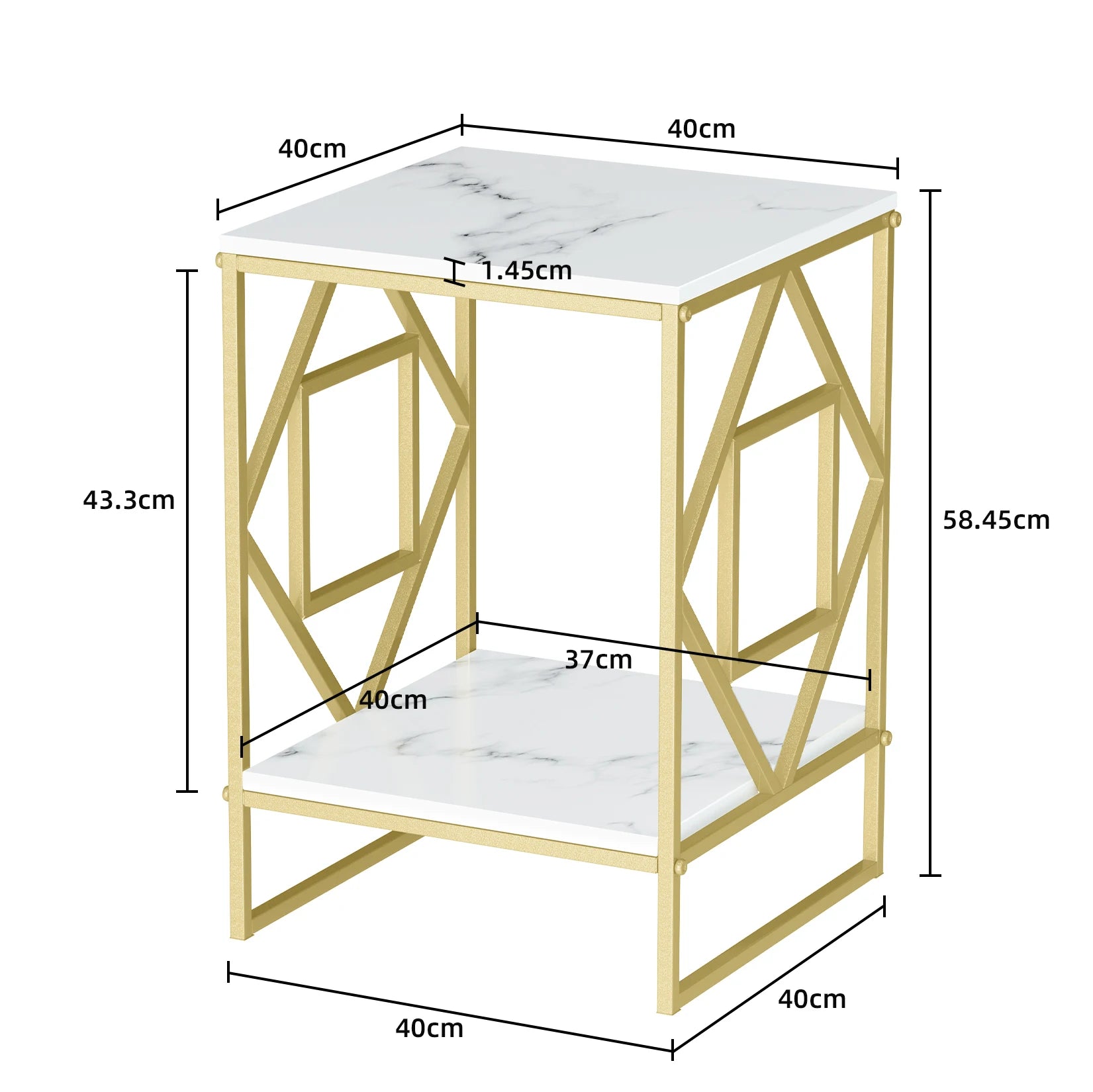 Luxury Gold & Marble Coffee End Side Table - Homevalley.co.uk