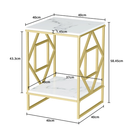 Luxury Gold & Marble Coffee End Side Table - Homevalley.co.uk