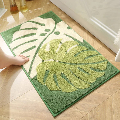 Luxury Leaves Absorbent Non-Slip Bathroom Mat – Elegant, Soft, and Safe for Your Home - Homevalley.co.uk