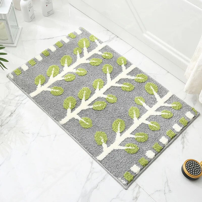 Luxury Leaves Absorbent Non-Slip Bathroom Mat – Elegant, Soft, and Safe for Your Home - Homevalley.co.uk