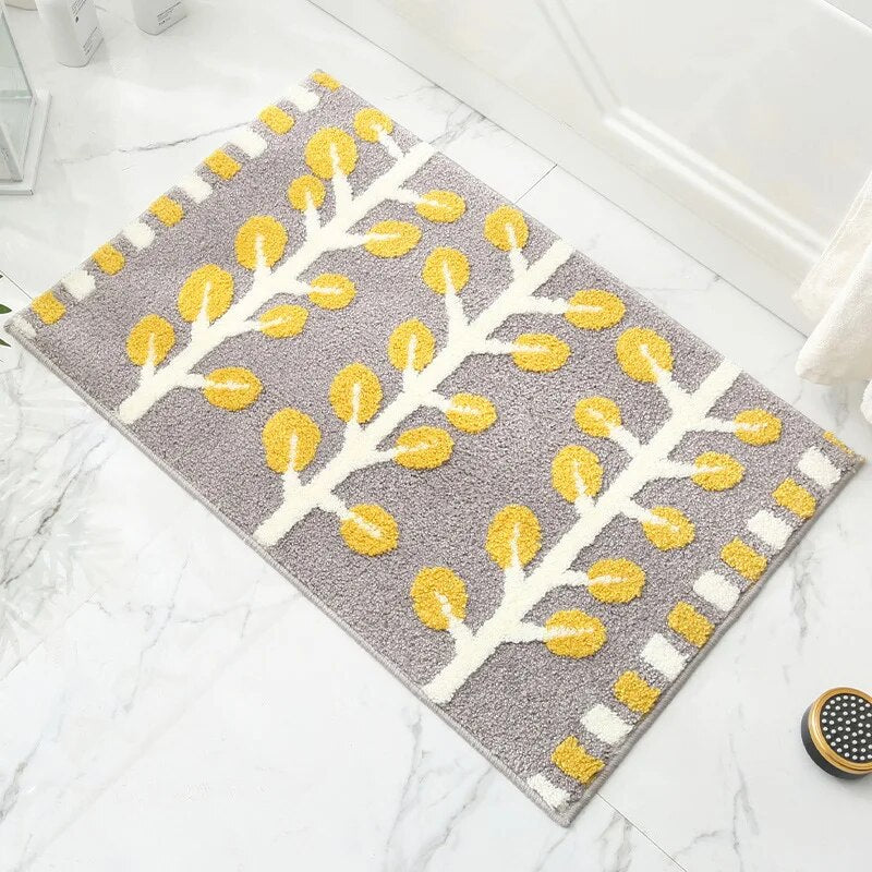 Luxury Leaves Absorbent Non-Slip Bathroom Mat – Elegant, Soft, and Safe for Your Home - Homevalley.co.uk