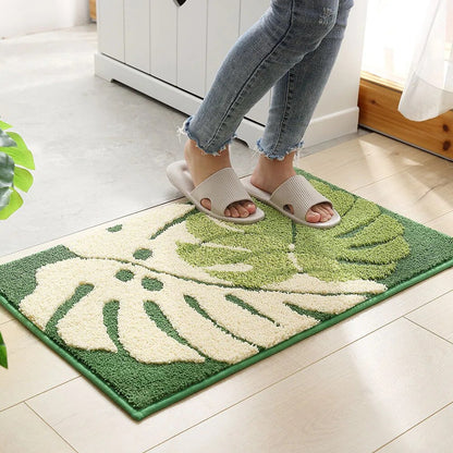 Luxury Leaves Absorbent Non-Slip Bathroom Mat – Elegant, Soft, and Safe for Your Home - Homevalley.co.uk