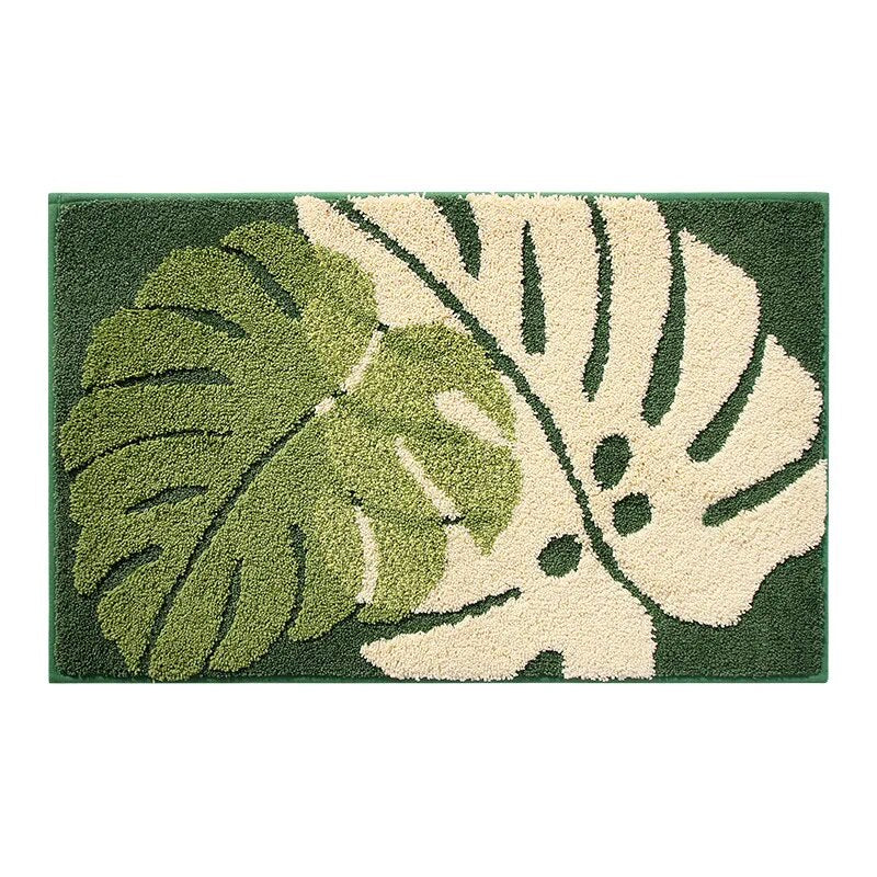 Luxury Leaves Absorbent Non-Slip Bathroom Mat – Elegant, Soft, and Safe for Your Home - Homevalley.co.uk