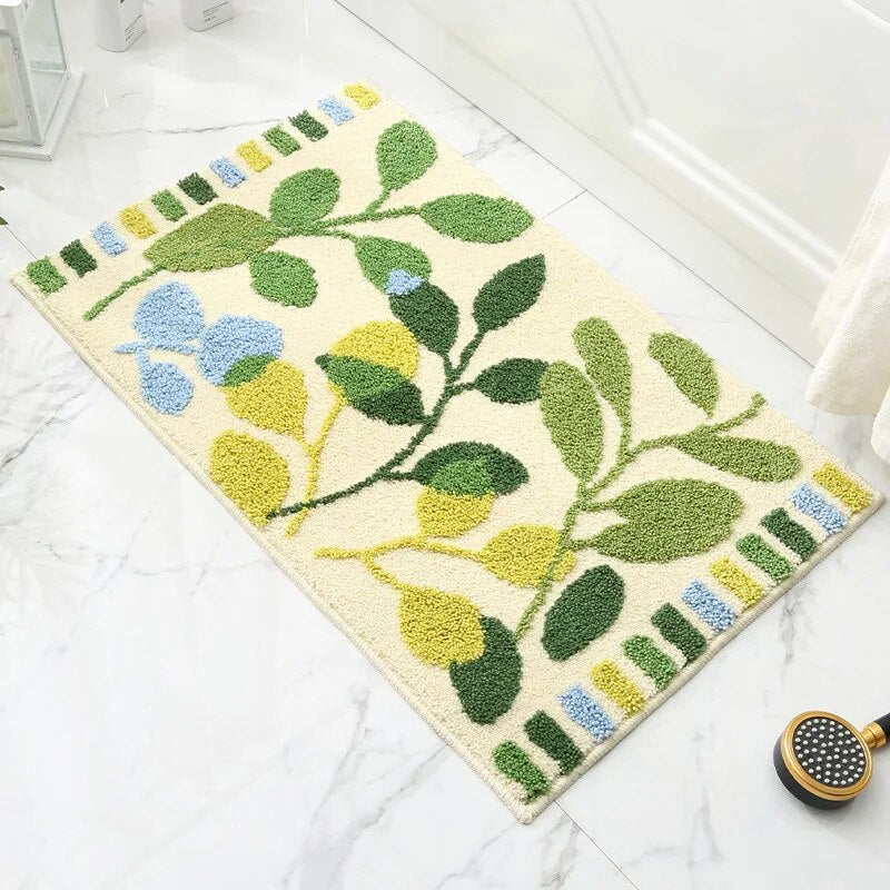 Luxury Leaves Absorbent Non-Slip Bathroom Mat – Elegant, Soft, and Safe for Your Home - Homevalley.co.uk