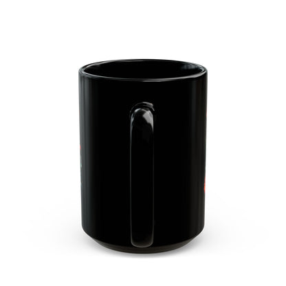 Magic Mushroom Coffee Mug, Black Coffee Mug, Red Mushroom and Flowers, Red Todstool Mushroom, (11oz, 15oz) - Homevalley.co.uk