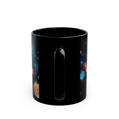 Magical Garden Black Coffee Mug, Dream Garden Tea cup, Floral Coffee Mug, Gift for Her, Gift for Him, Mother's Day, Gift Idea, (11oz, 15oz) - Homevalley.co.uk