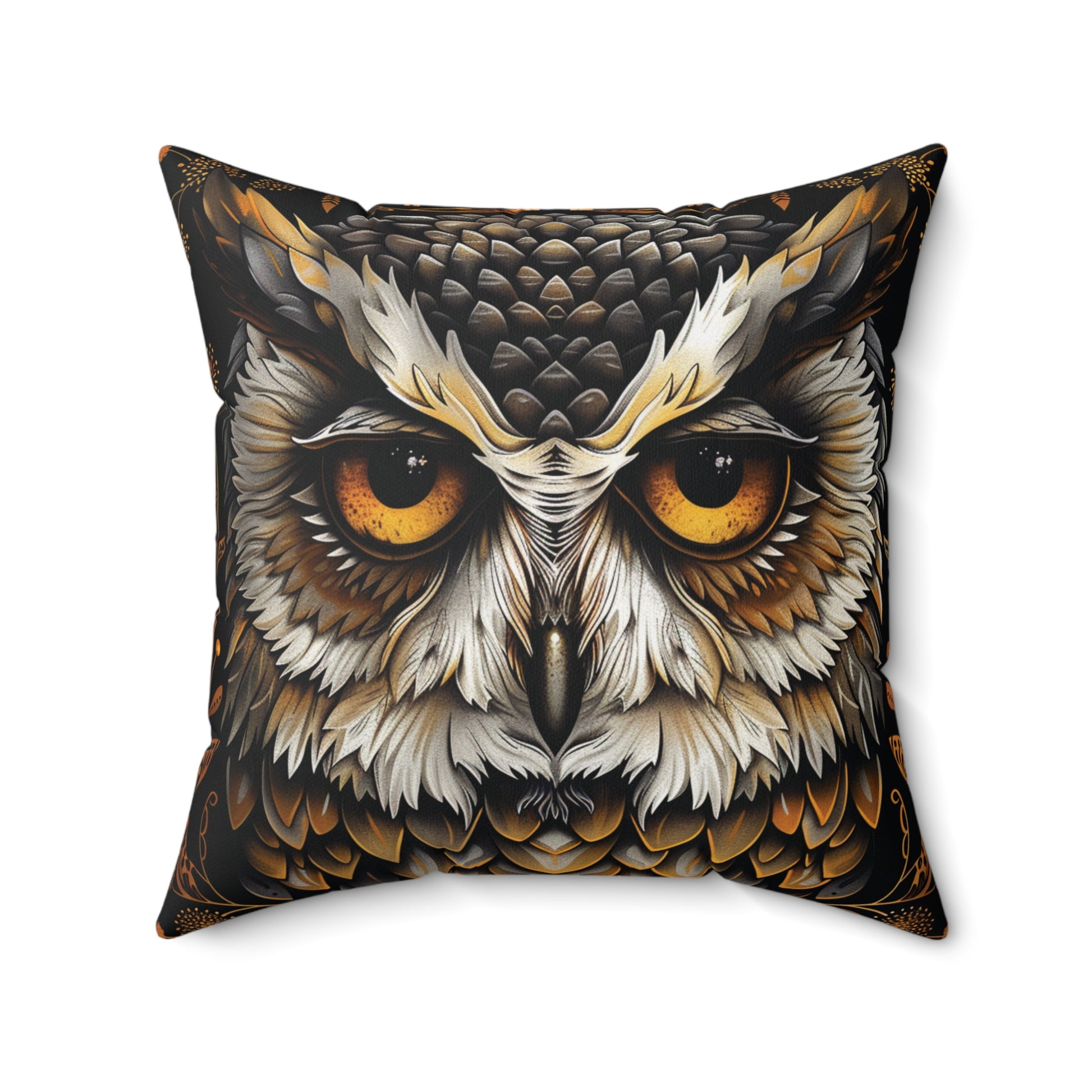 Magical Owl Design Square Pillow, insert included - Homevalley.co.uk